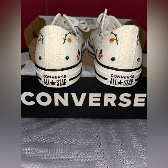 Converse All Star Floral Embroidered Low Tops. - Picture 2 of 5